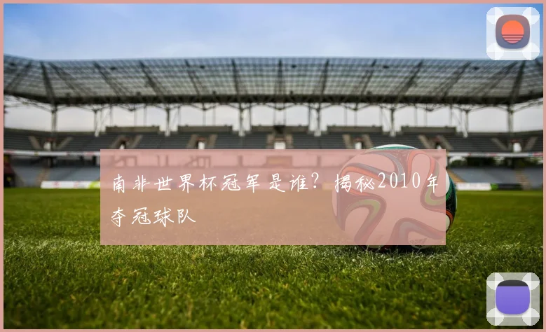 南非世界杯冠军是谁？揭秘2010年夺冠球队